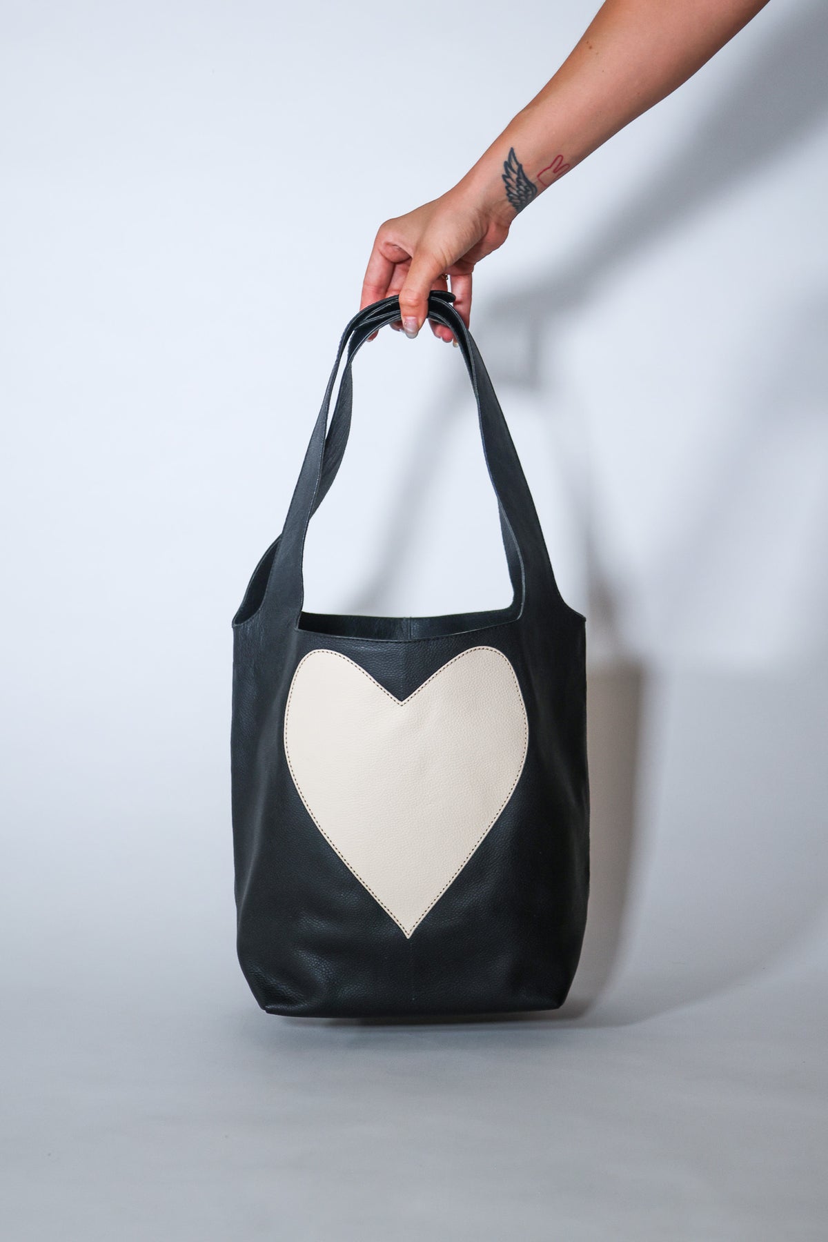 black/creme - working girl tote