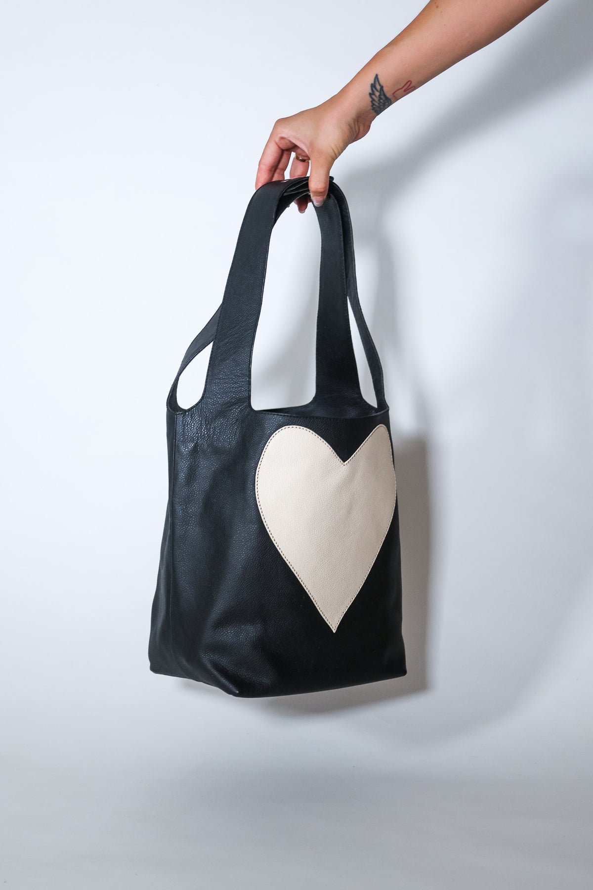 black/creme - working girl tote