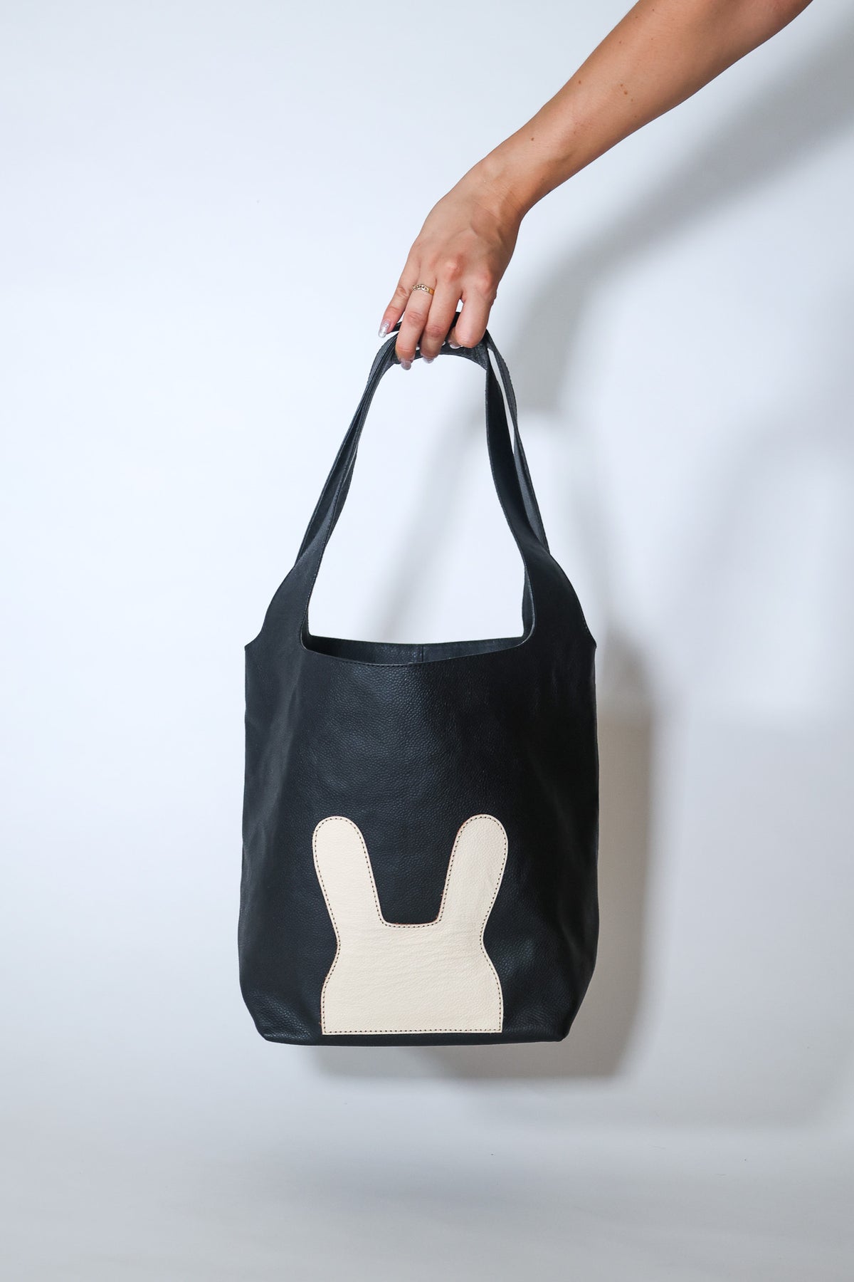 black/creme - working girl tote