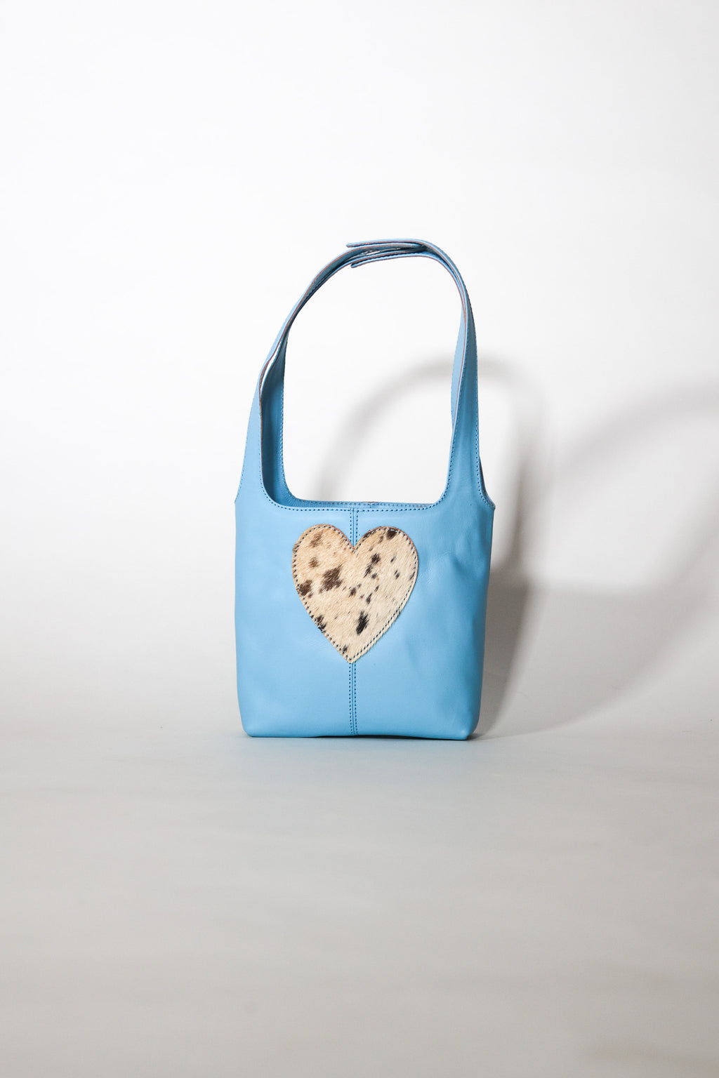 baby blue & fur - mini tote