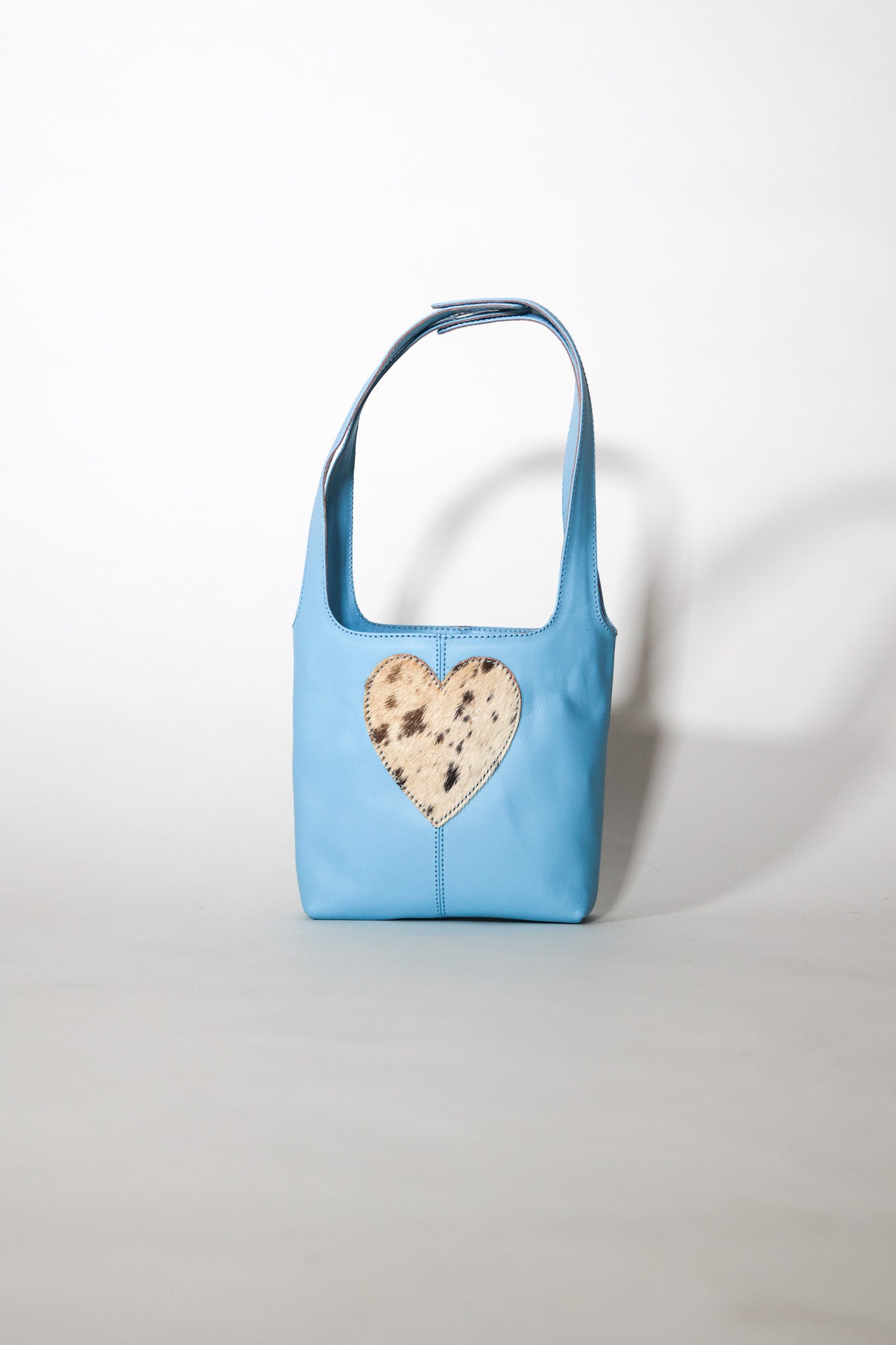 baby blue & fur - mini tote
