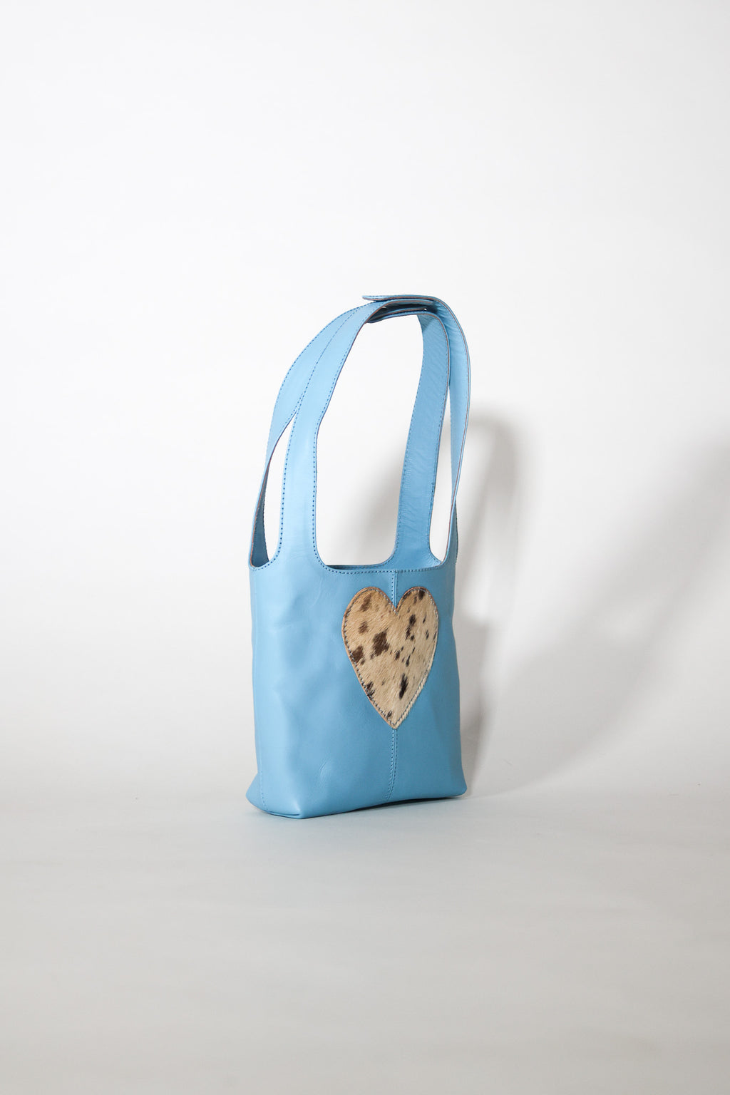 baby blue & fur - mini tote