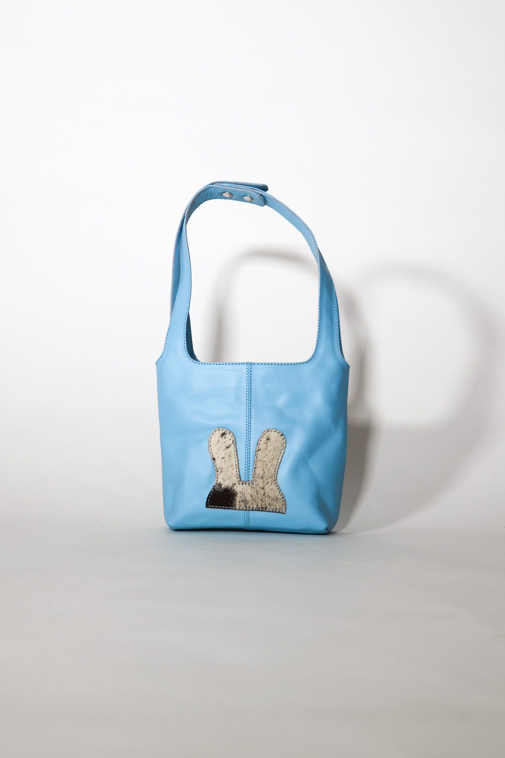baby blue & fur - mini tote