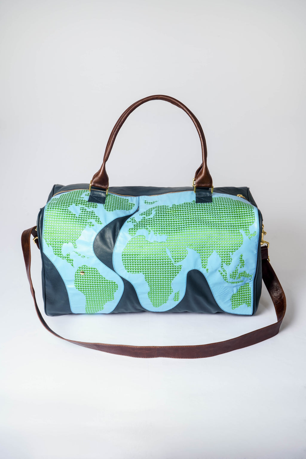 blue/brown - around the world duffle